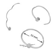 Bratara argint pentru talismane semi-fixa, lungime 19 cm