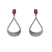 Cercei argint eleganti cu zirconiu roz