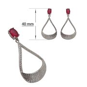 Cercei argint eleganti cu zirconiu roz