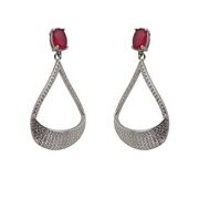 Cercei argint eleganti cu zirconiu roz