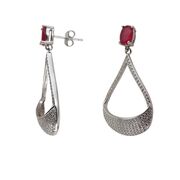 Cercei argint eleganti cu zirconiu roz