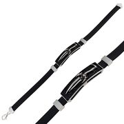 Bratara argint barbati silicon cu placuta stilizata