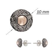 Cercei argint rotunzi cu auriu rose