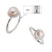 Inel argint cu perla de cultura, marime 56