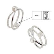 Inel argint trendy cu perla de cultura, marime 54