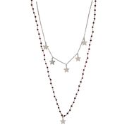Lant argint, stil rozariu, cu stelute si coral