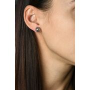 Cercei argint rotunzi cu auriu rose