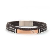 Bratara cafenie, Santa Barbara Polo, pentru barbati, din piele, SBJ.6.1058-3