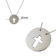 Lant argint cu banut decupat in forma de cruce