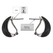 Cercei argint fancy black cu zirconii negre