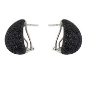 Cercei argint fancy black cu zirconii negre