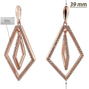 Cercei argint lungi rose-gold Ivonne