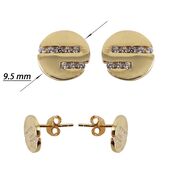 Cercei argint rotunzi cu insertii de zirconii albe