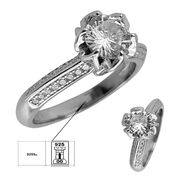 Inel argint logodna Fantasy marimea 54