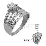 Inel argint logodna dublu Crystal marimea 57