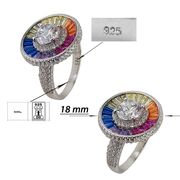 Inel argint elegant Rainbow marimea 57