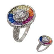 Inel argint elegant Rainbow marimea 57