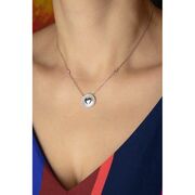 Lant argint cu pandantiv rotund sidefat