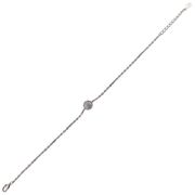 Bratara argint talisman rotund cu zirconii albe