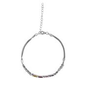 Bratara argint lant dublu si zirconii colorate