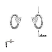 Cercei argint oval zirconium