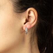 Cercei argint rotunzi white zirconiu