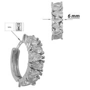 Cercei argint rotunzi white zirconiu