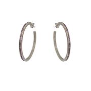 Cercei argint rotunzi de 40 mm colorati