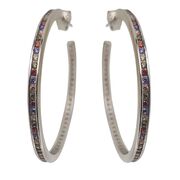 Cercei argint rotunzi de 40 mm colorati