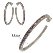 Cercei argint rotunzi de 40 mm colorati