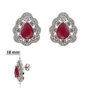 Cercei argint eleganti Kia cu zirconii fucsia