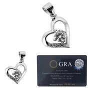 Pandantiv argint inima Moissanite