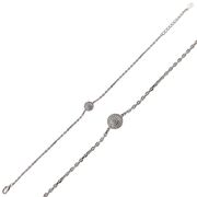 Bratara argint talisman rotund cu zirconii albe