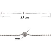 Bratara argint talisman rotund cu zirconii albe