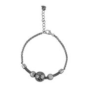 Bratara argint mesh cu talismane mobile