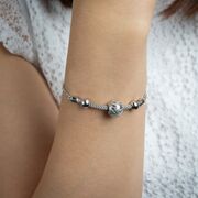 Bratara argint mesh cu talismane mobile