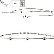 Bratara argint dubla cu bilute si sfere