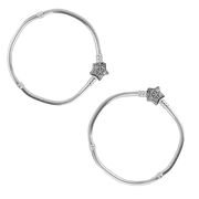 Bratara argint pentru talismane stea, lungime 18 cm