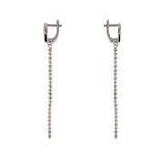 Cercei lungi cu cerculete argintii