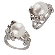 Inel argint perla floare Aylina marimea 51