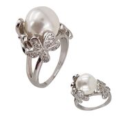 Inel argint perla floare Aylina marimea 51