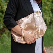 Poseta auriu rose din piele ecologica Diana