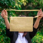 Poseta galbena din piele ecologica Diana