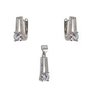 Set argint elegant cu zirconii albe Cyntia