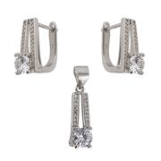 Set argint elegant cu zirconii albe Cyntia