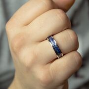 Inel argint barbati email Basil marimea 61