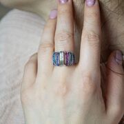 Inel argint masiv colorat Feeria marimea 54