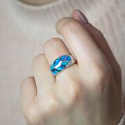 Inel argint opal Blue marimea 57