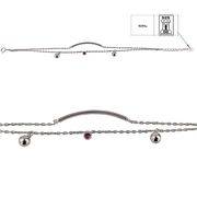 Bratara argint dubla zirconiu fucsia Nihan