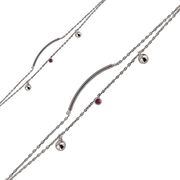 Bratara argint dubla zirconiu fucsia Nihan